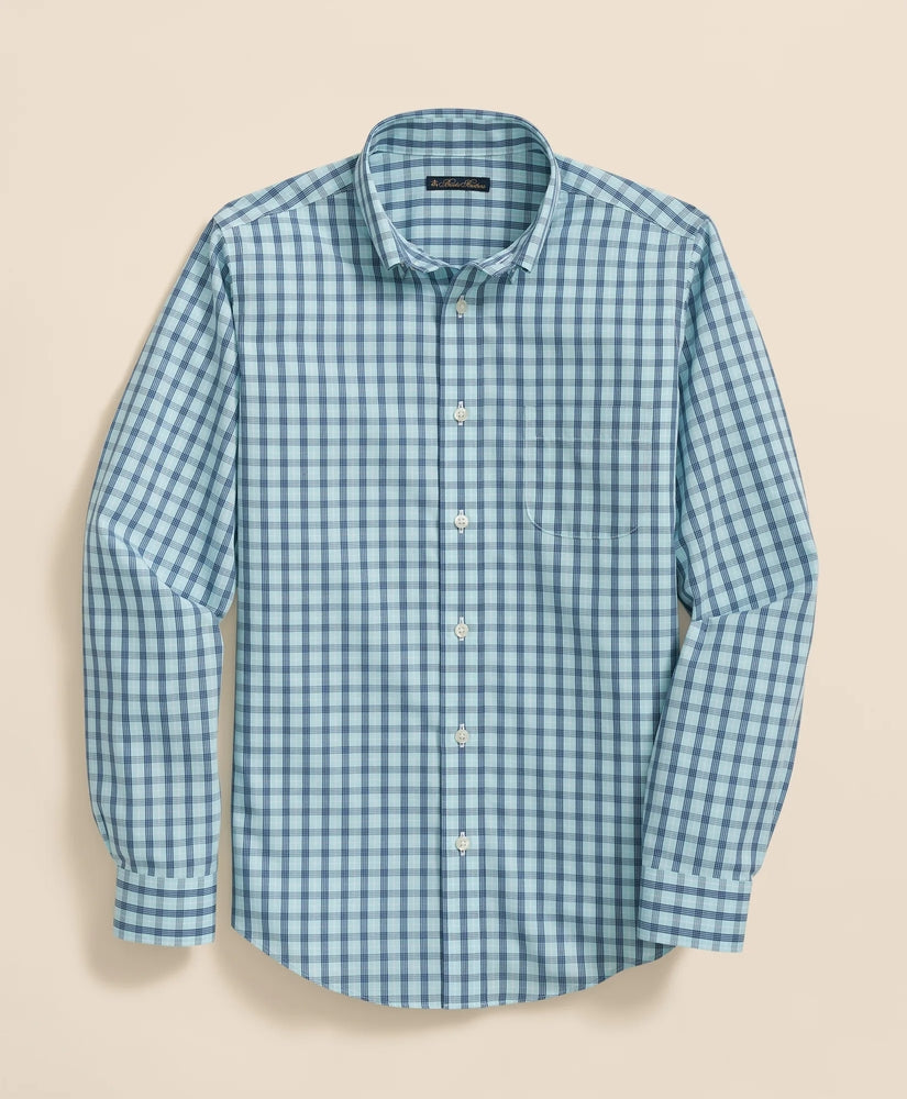 Brooks Brothers Boys Boys Non-Iron Broadcloth Polo Button-Down Collar Check Sport Shirt