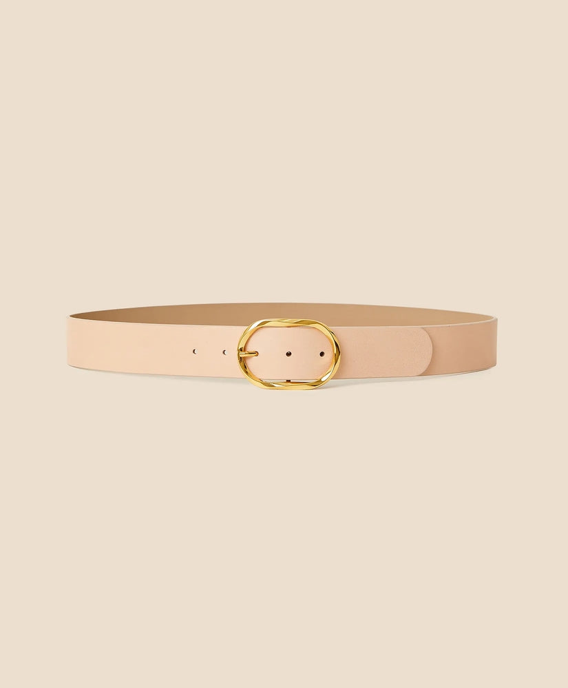 Brooks Brothers Women B-Low the Belt Gold-Tone & Leather Twisted Buckle Belt
