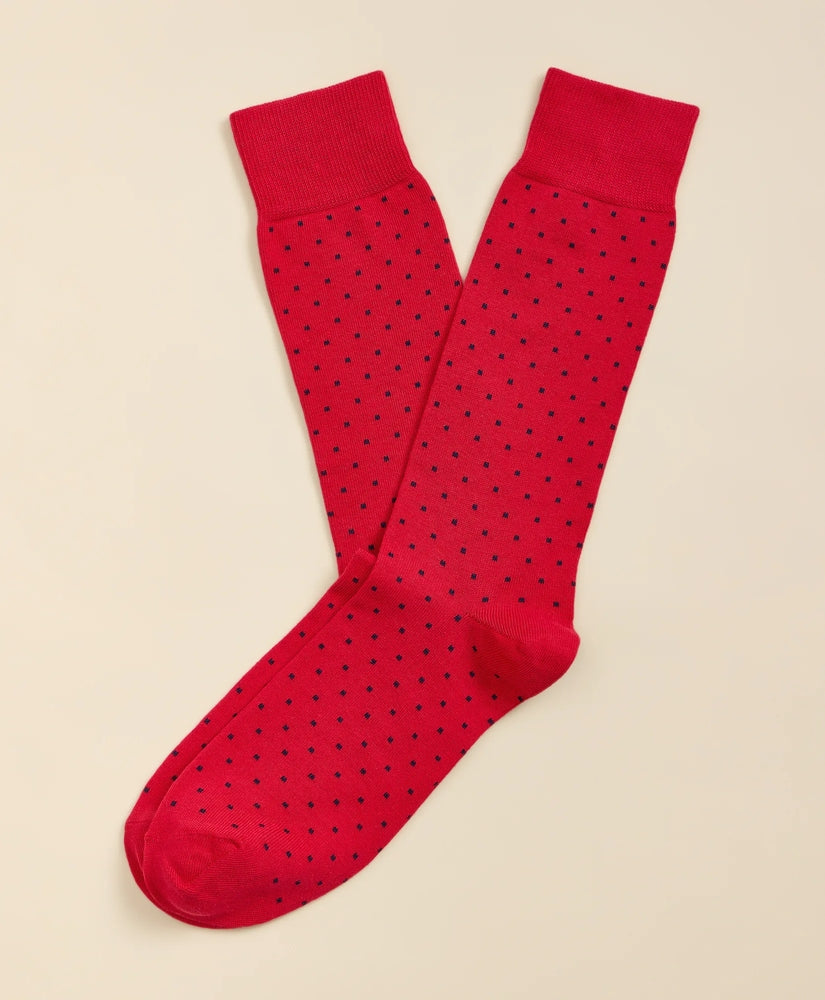 Brooks Brothers Men Cotton-Blend Mini-Dot Socks