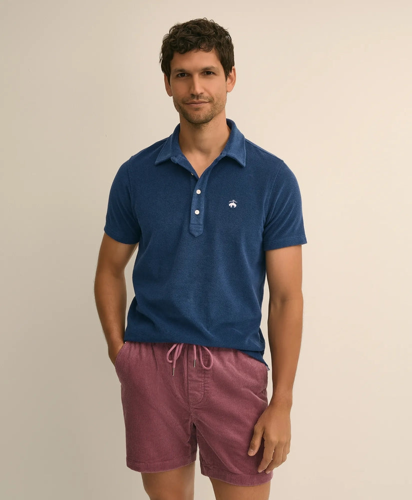 Brooks Brothers Men Cotton Blend Terry Cloth Polo Shirt
