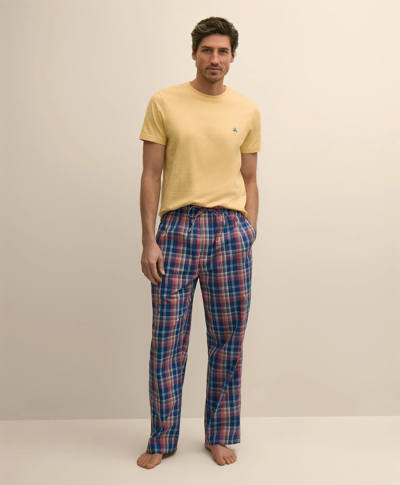 Brooks Brothers Men Cotton Broadcloth Madras Lounge Pants
