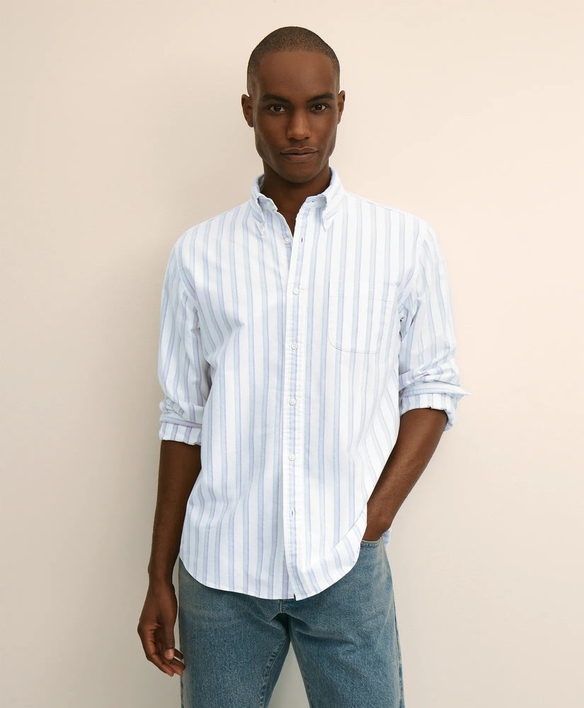 Brooks Brothers Men Friday Shirt, Oxford Stripe