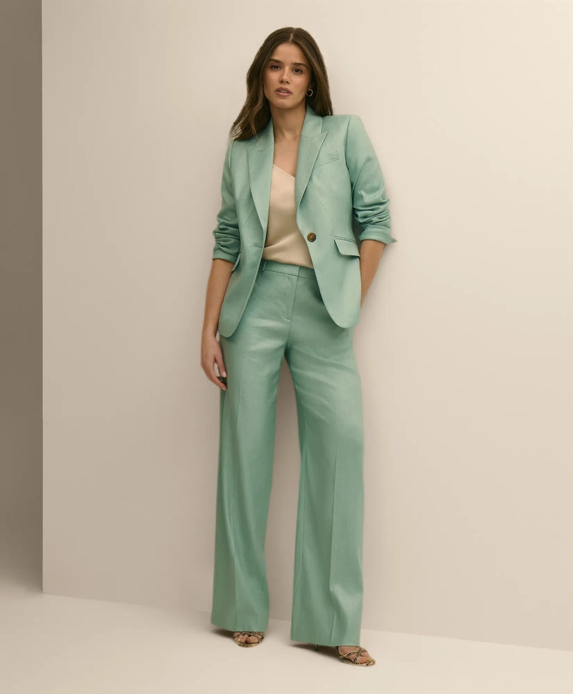 Brooks Brothers Women Linen-Blend Wide-Leg Pants