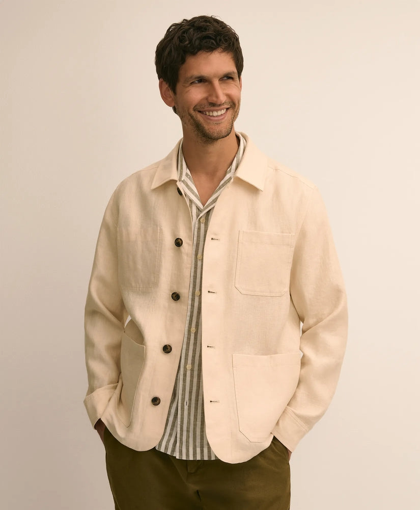 Brooks Brothers Men Linen Chore Coat