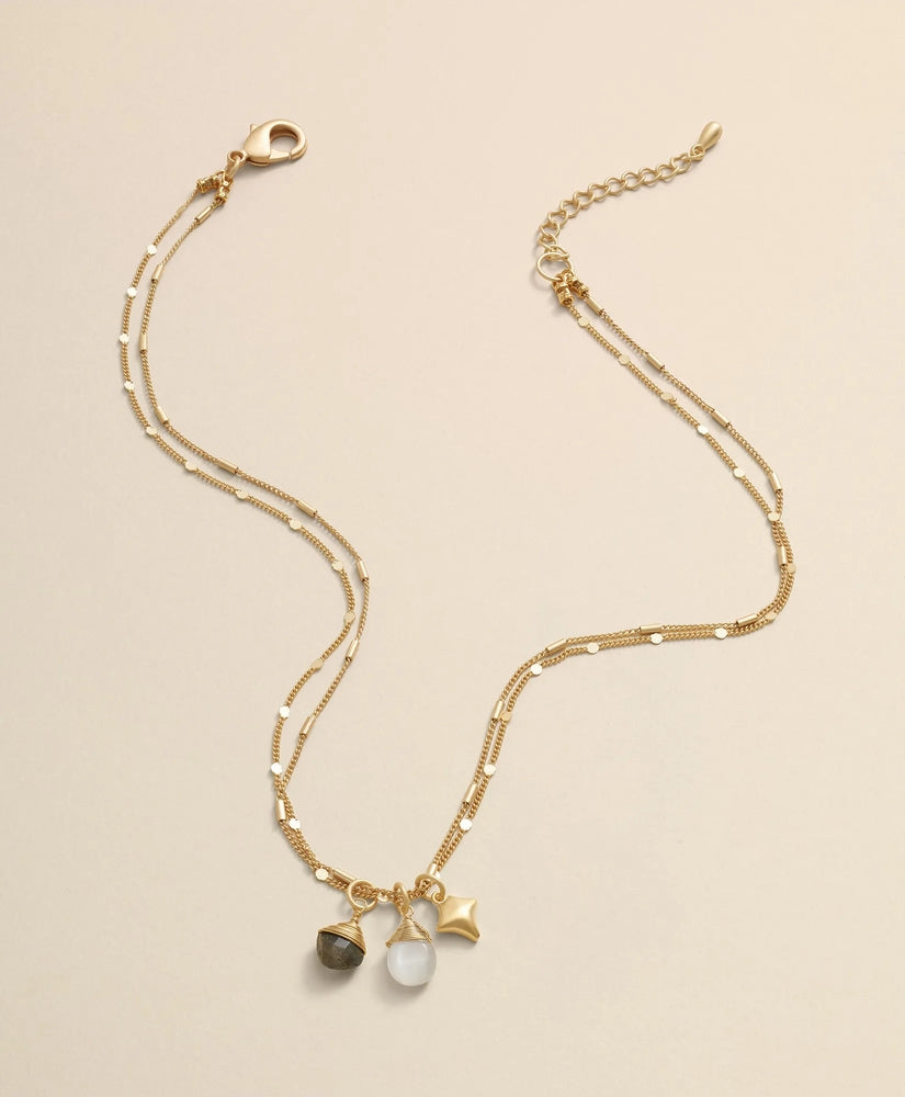 Brooks Brothers Women Loni Paul Two-Strand Charm Necklace in 14K Plated Gold