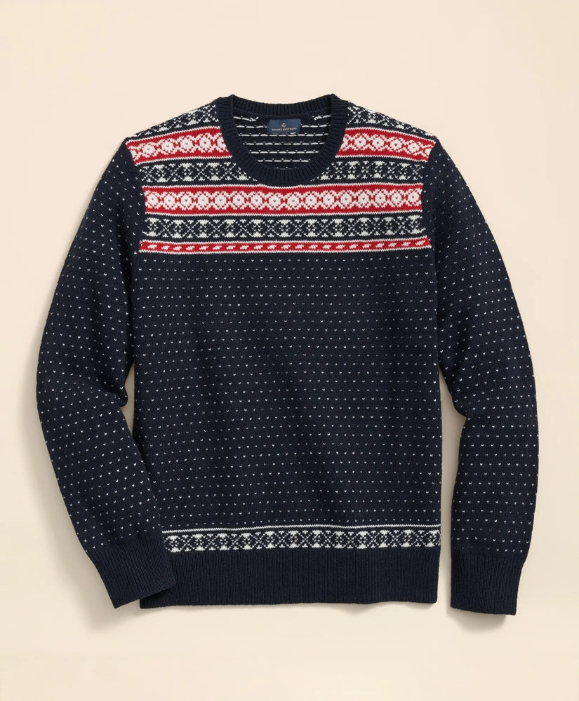 Brooks Brothers Sale Merino-Wool Blend Fair Isle Sweater