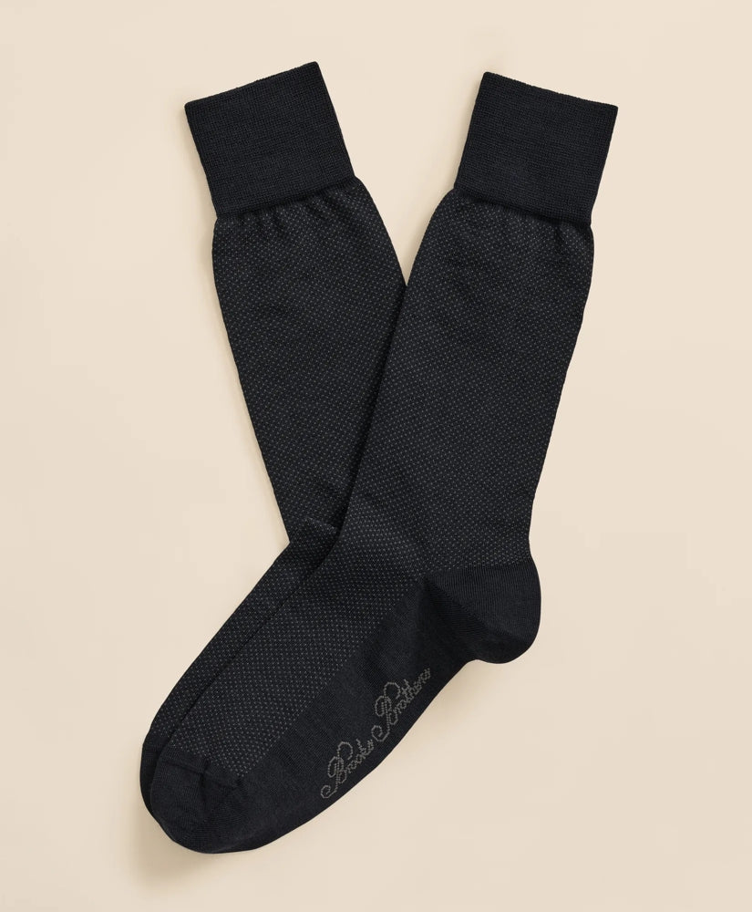 Brooks Brothers Men Merino-Wool-Blend Mini Dot Socks