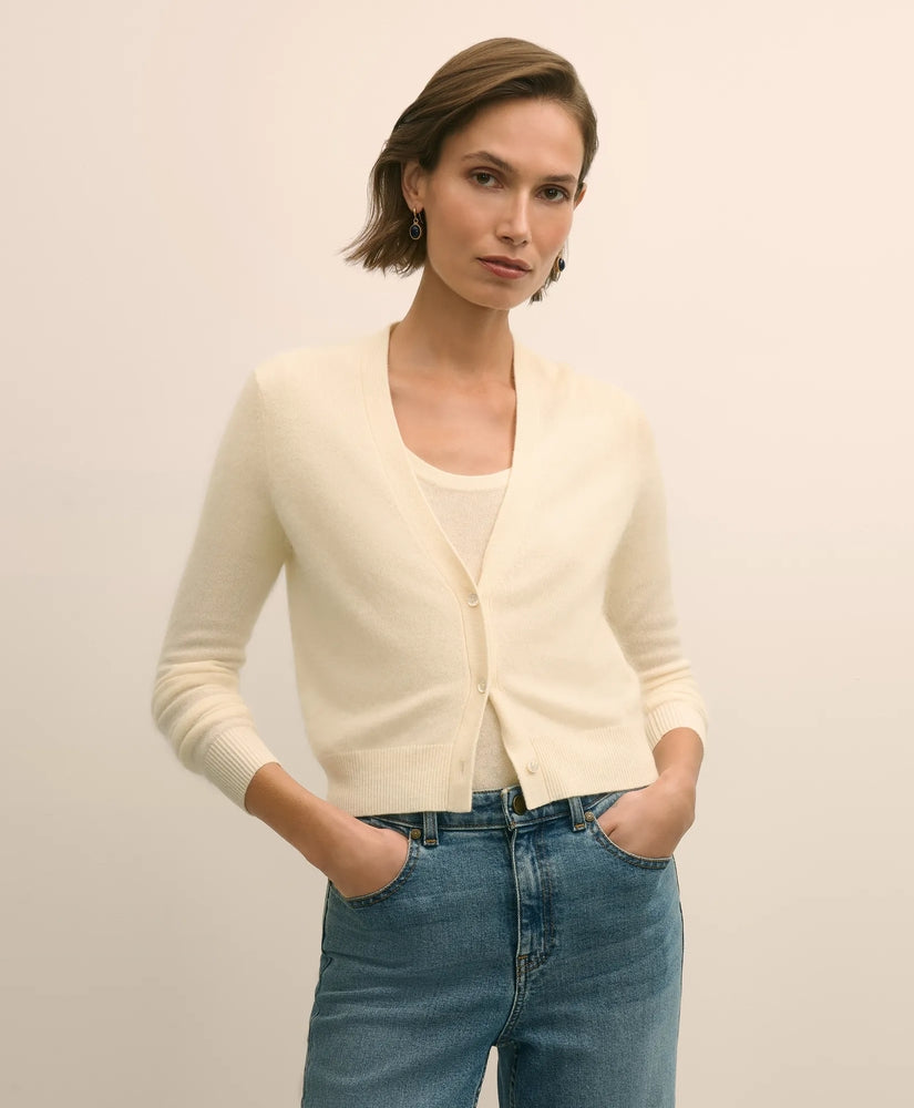 Brooks Brothers Sale Wool-Cashmere Blend Cropped Cardigan