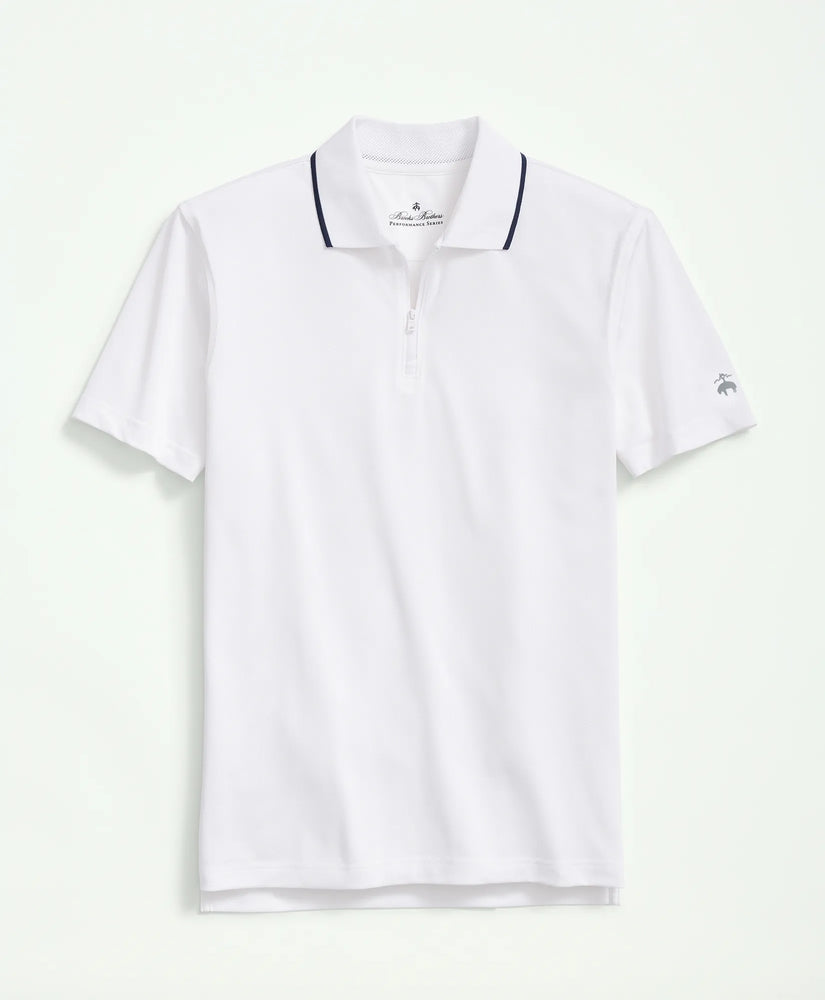 Brooks Brothers Men Performance Series Quarter-Zip Pique Polo Shirt