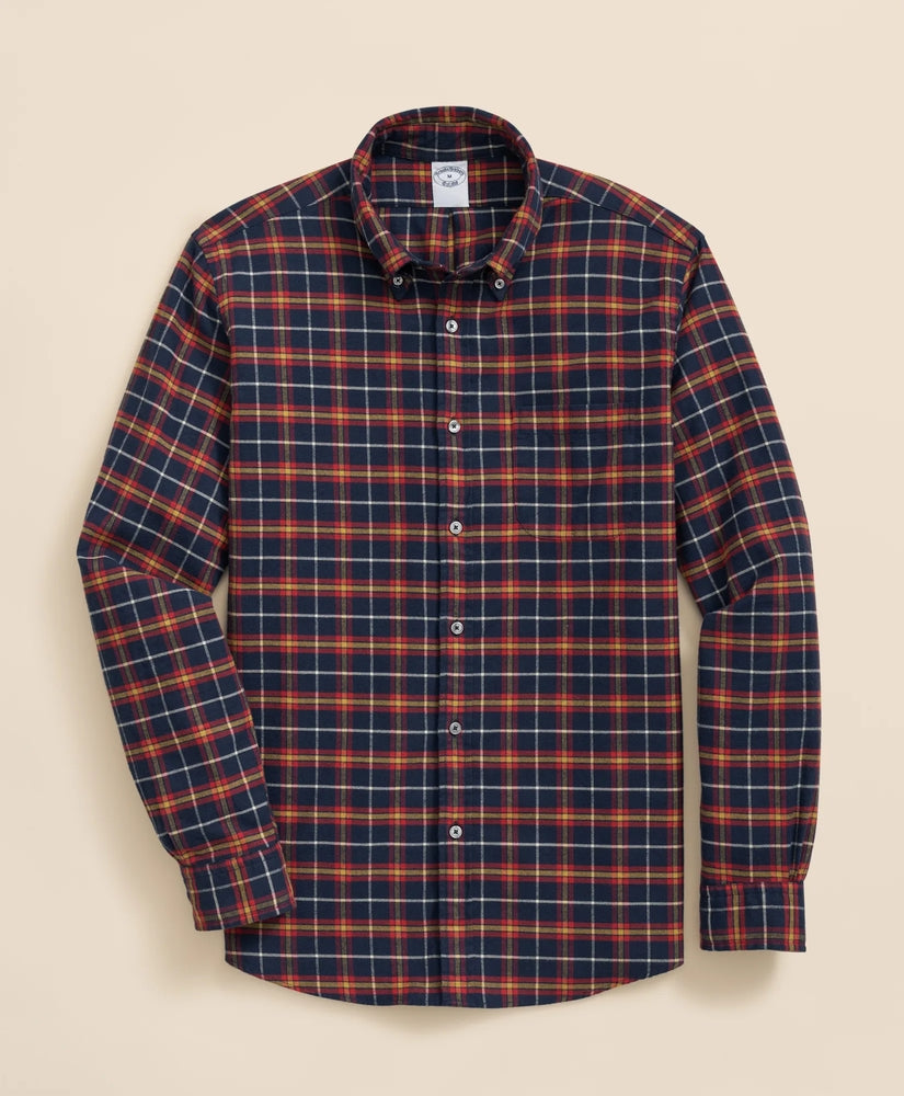 Brooks Brothers Sale Portuguese Flannel Polo Button Down Collar, WIndowpane Shirt