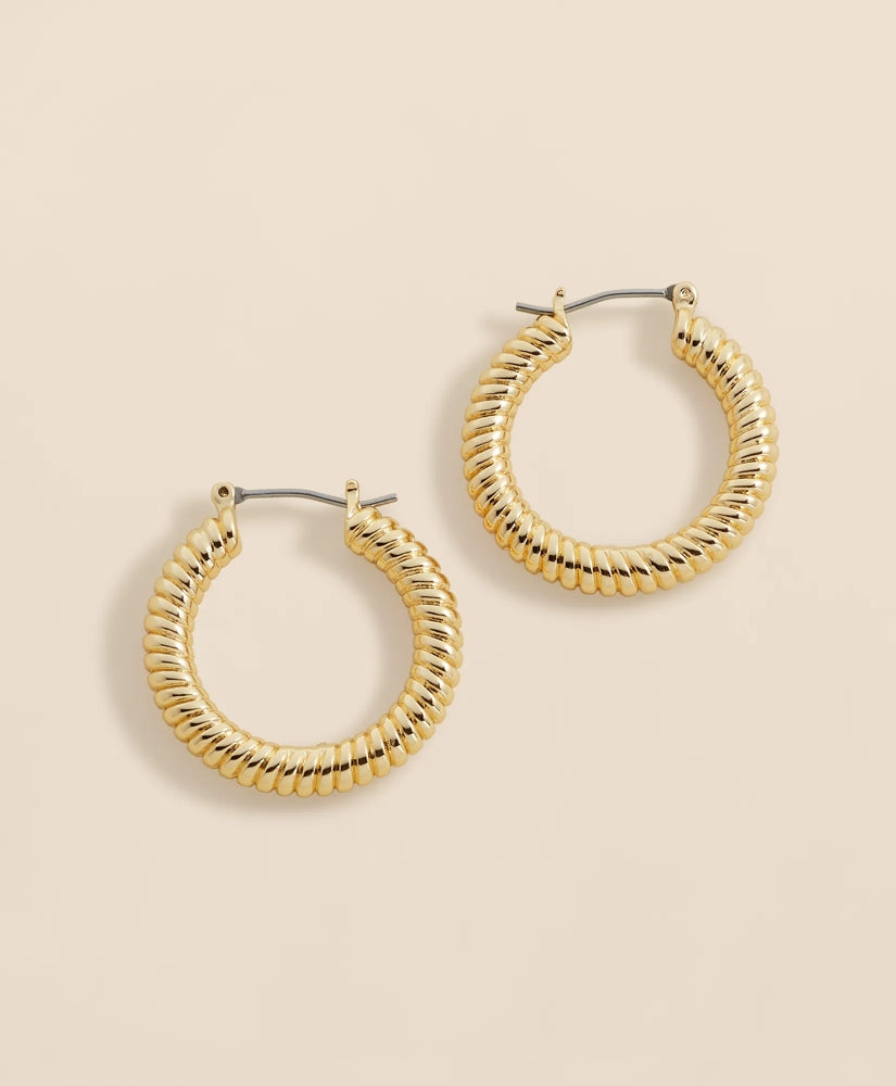 Brooks Brothers Women Rope Twist Gold-Toned Hoop Earrings
