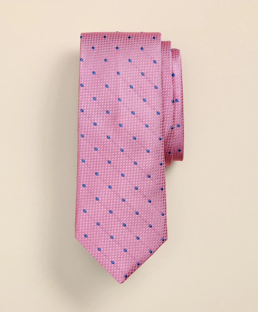 Brooks Brothers Men Silk Basketweave Dot Tie