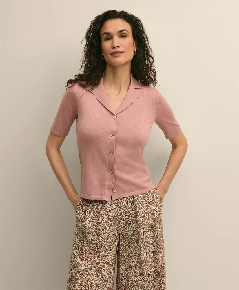 Brooks Brothers Women Silk-Cotton Polo Sweater