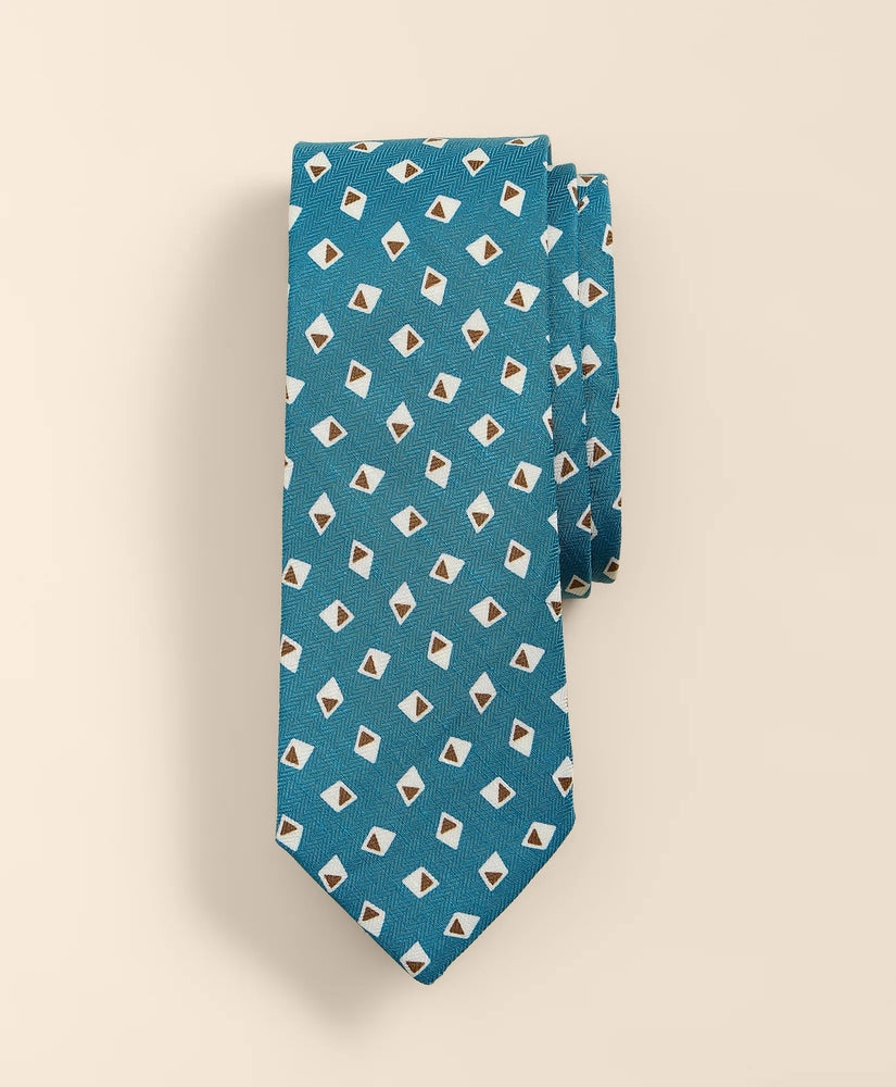 Brooks Brothers Men Silk-Linen Diamond Tie
