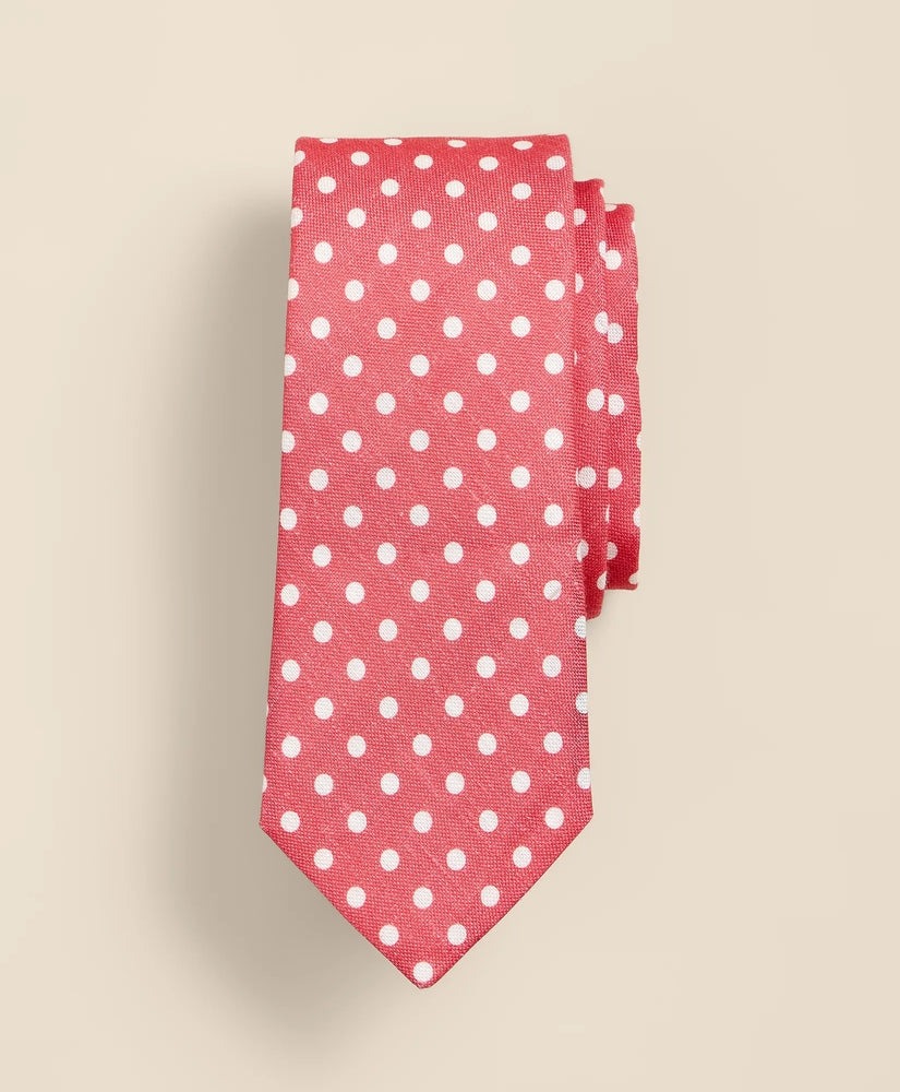 Brooks Brothers Men Linen-Silk Dot Tie