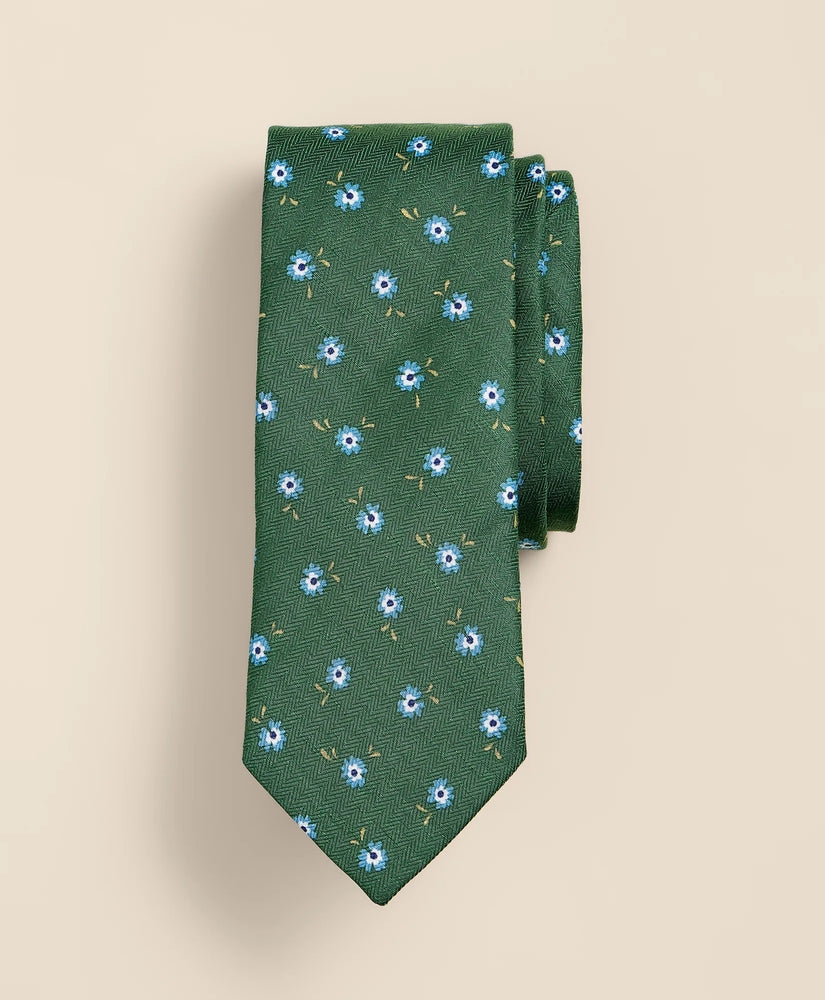 Brooks Brothers Men Silk-Linen Flower Tie