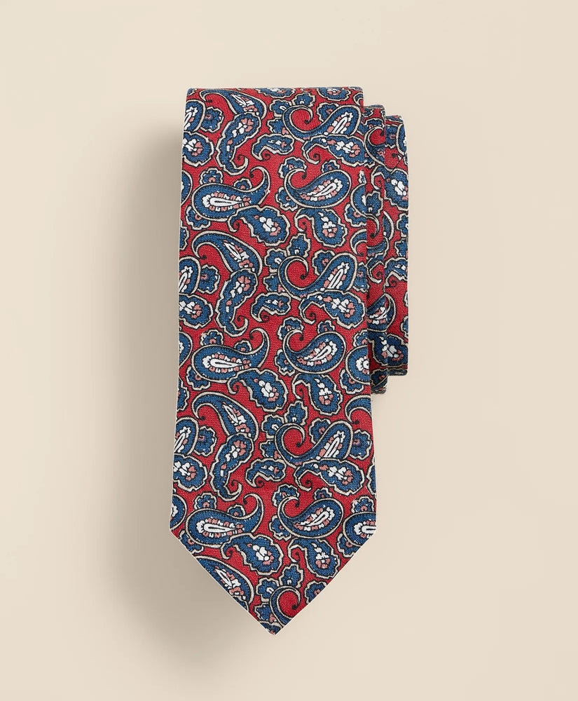 Brooks Brothers Men Linen Paisley Tie