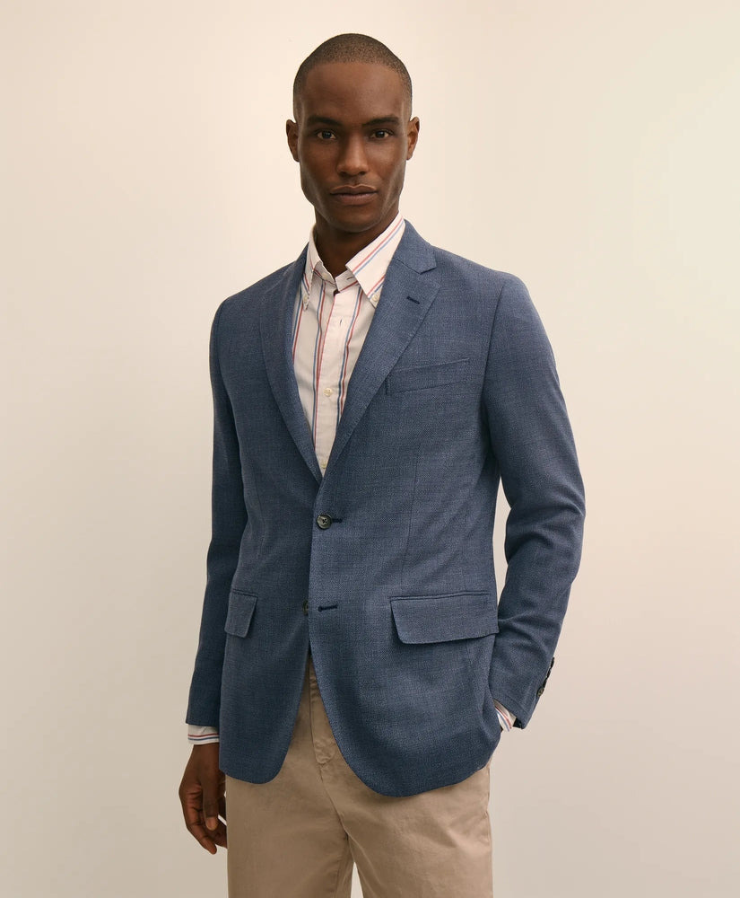 Brooks Brothers Men Slim Fit Wool Hopsack Sport Coat