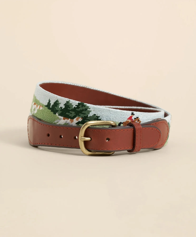 Brooks Brothers Men Smathers & Branson Needlepoint Fox Belt