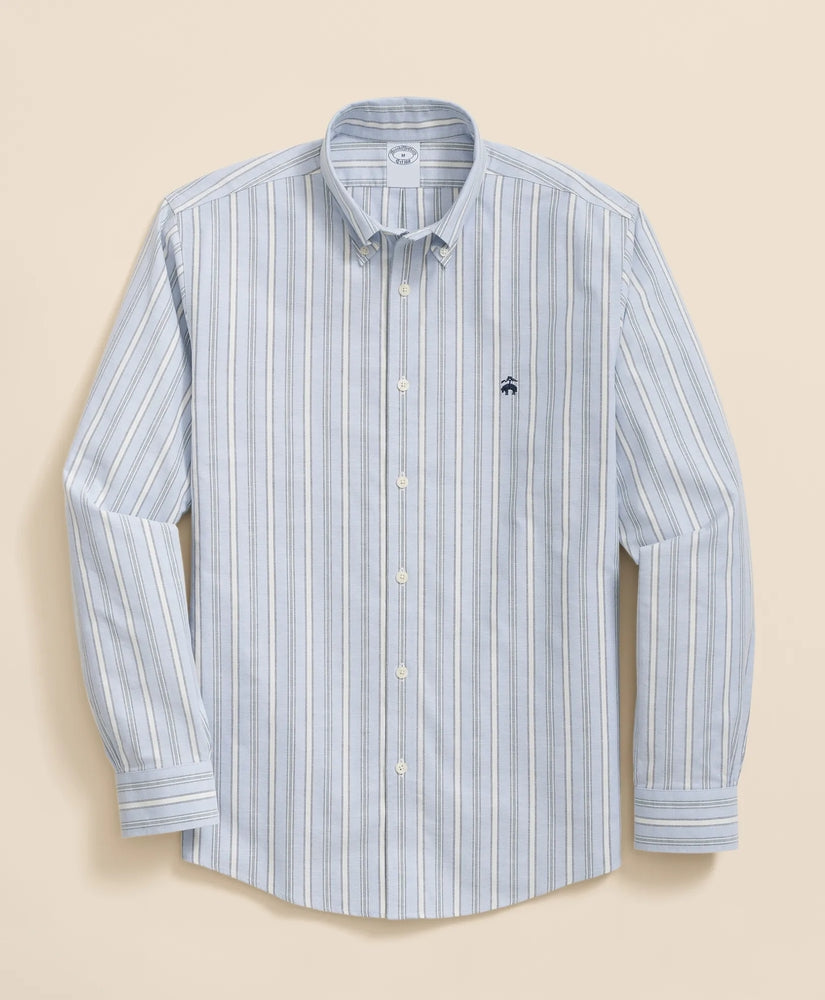 Brooks Brothers Sale Stretch Non-Iron Oxford Button-Down Collar, Outline Stripe Sport Shirt
