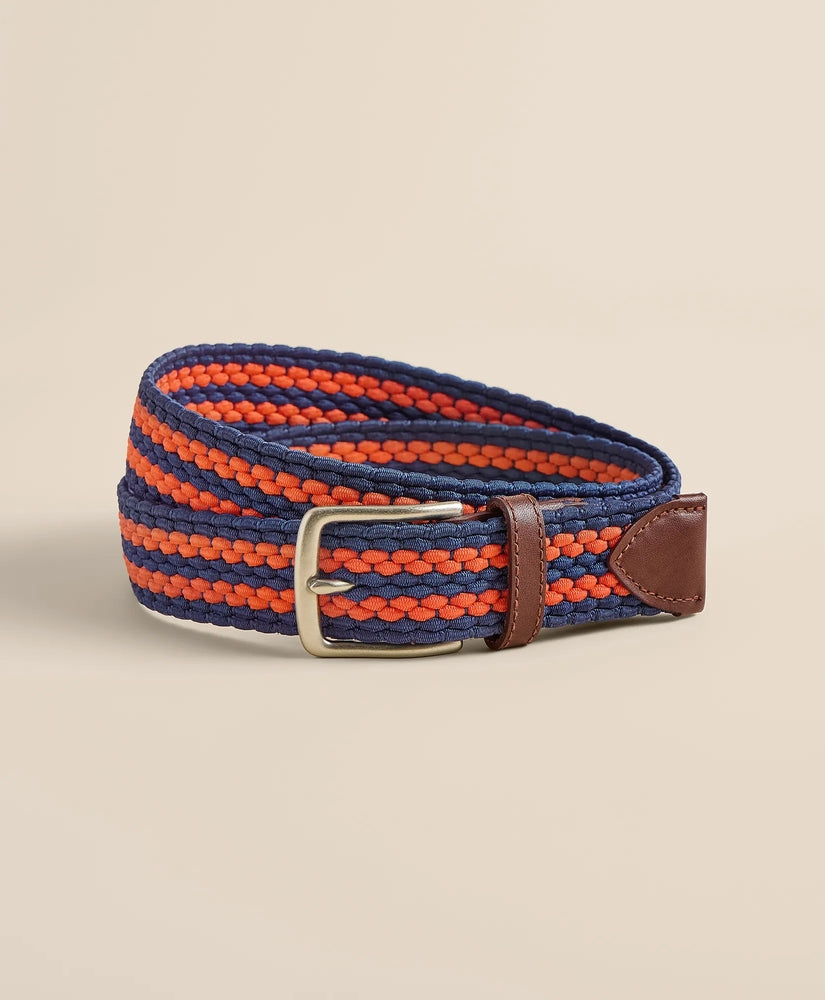 Brooks Brothers Men Stretch Woven Stripe Belt