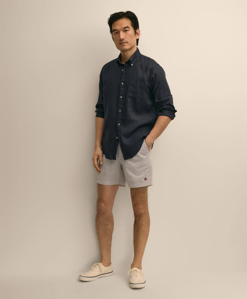 Brooks Brothers Men The 6" Seersucker Friday Drawstring Shorts