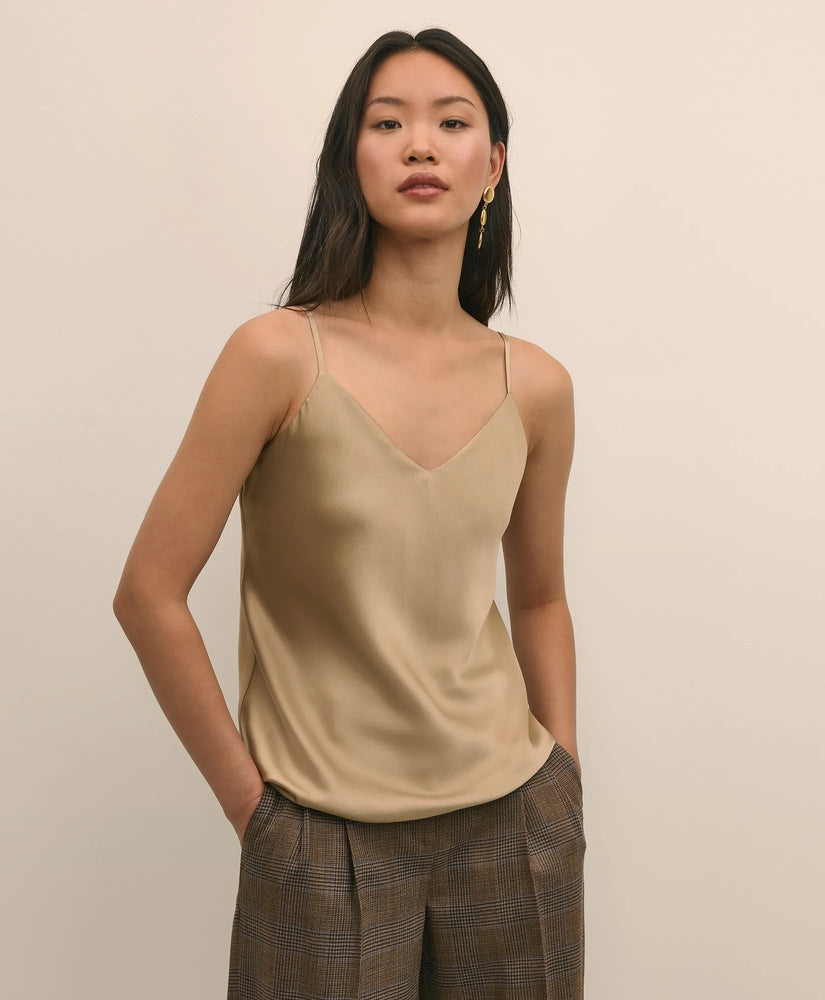 Brooks Brothers Sale V-Neck Cami in Washable Silk Charmeuse