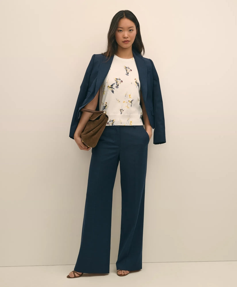 Brooks Brothers Sale Wool Blend Hopsack Wide-Leg Pants
