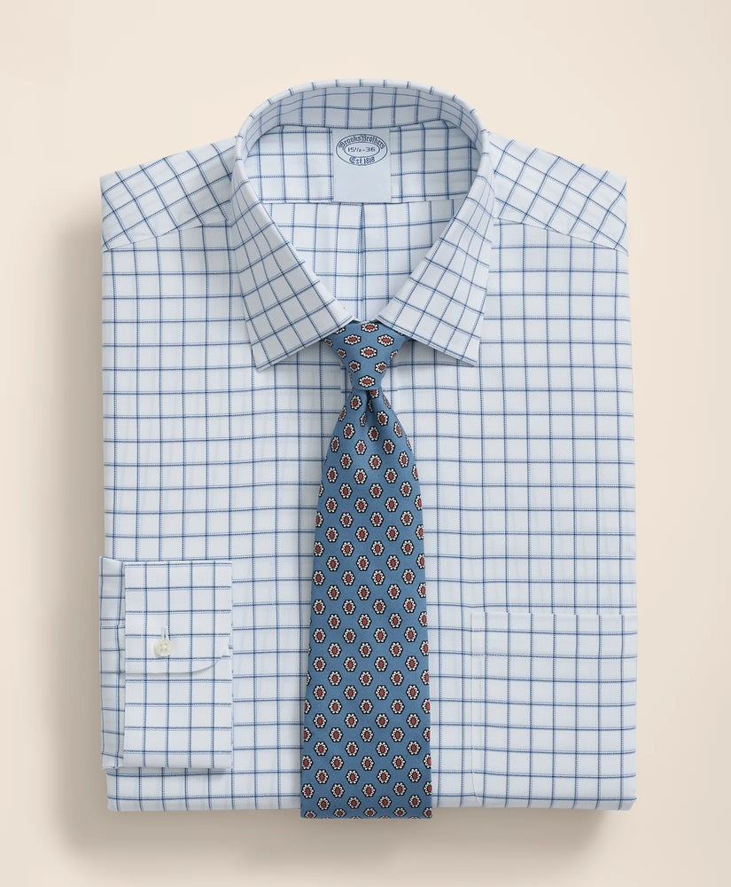 Brooks Brothers Men Brooks Brothers Explorer Collection Non-Iron Twill Ainsley Collar, Windowpane Dress Shirt