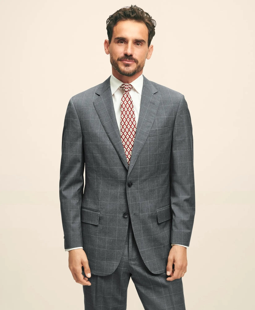 Brooks Brothers Sale Traditional Fit 1818 Windowpane Suit In Wool