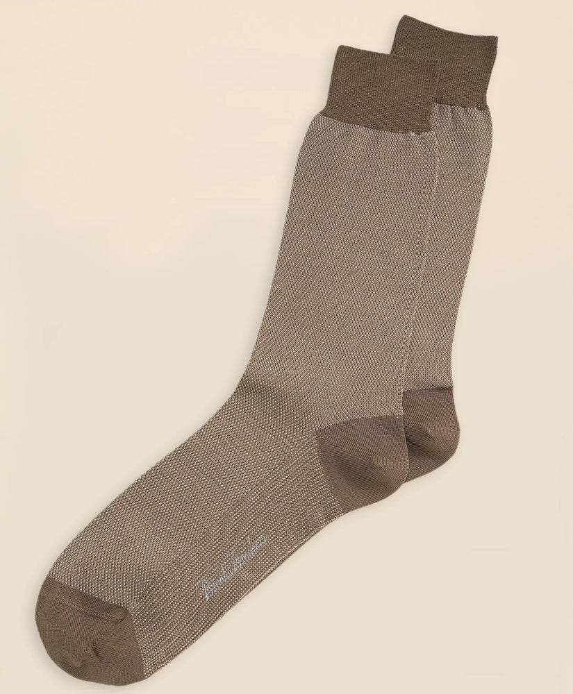 Brooks Brothers Men Cotton Bird's Eye Crew Socks