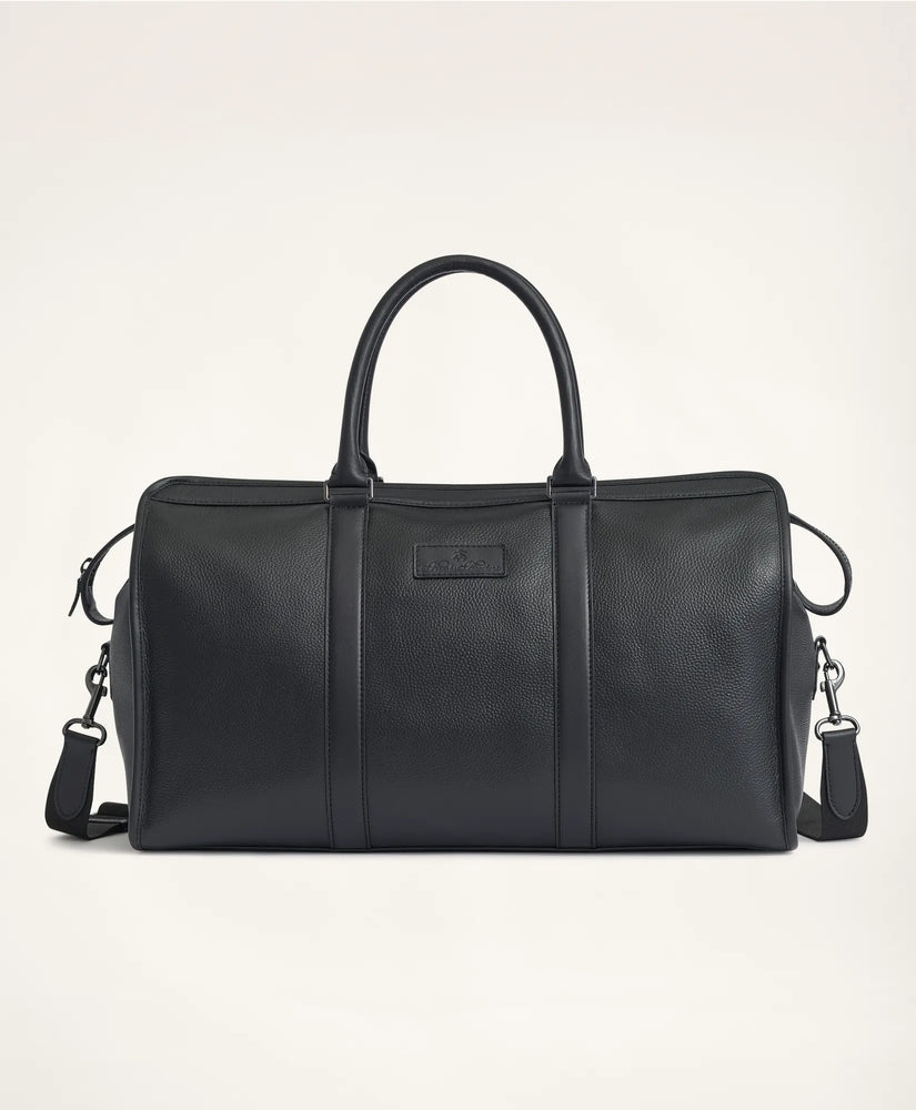 Brooks Brothers Men Pebbled Leather Duffel Bag