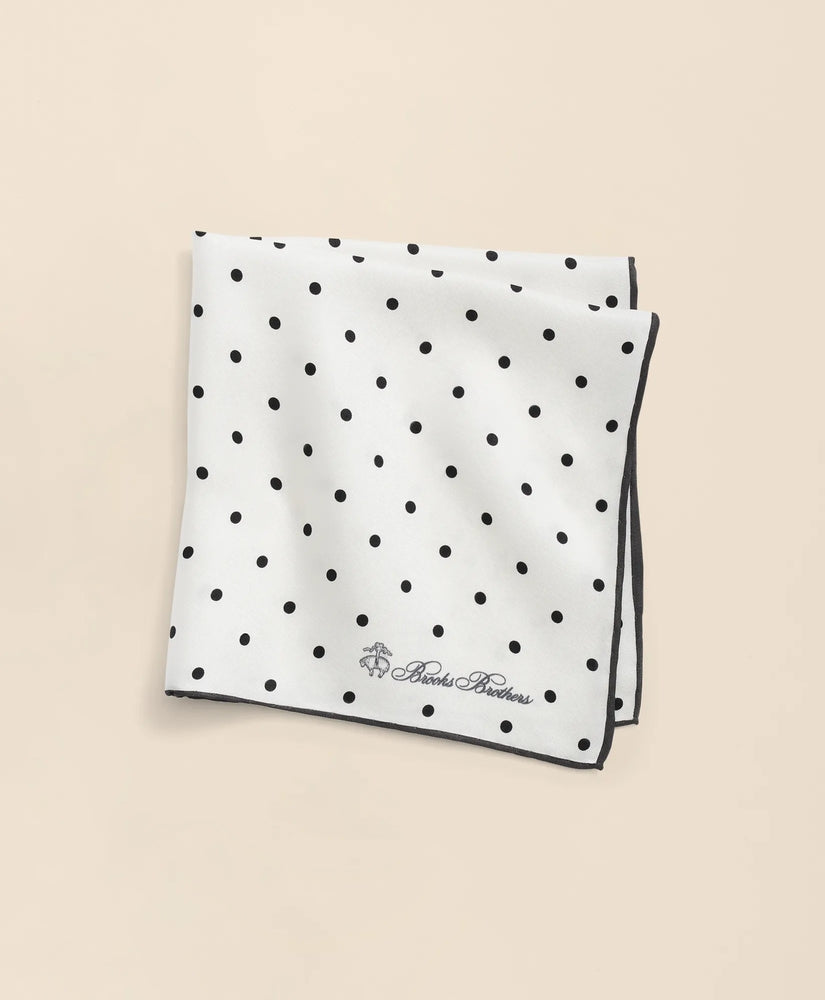 Brooks Brothers Men Small Dot Silk Pocket Square