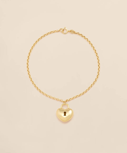 Brooks Brothers Women 14k Gold Heart Pendant Bracelet