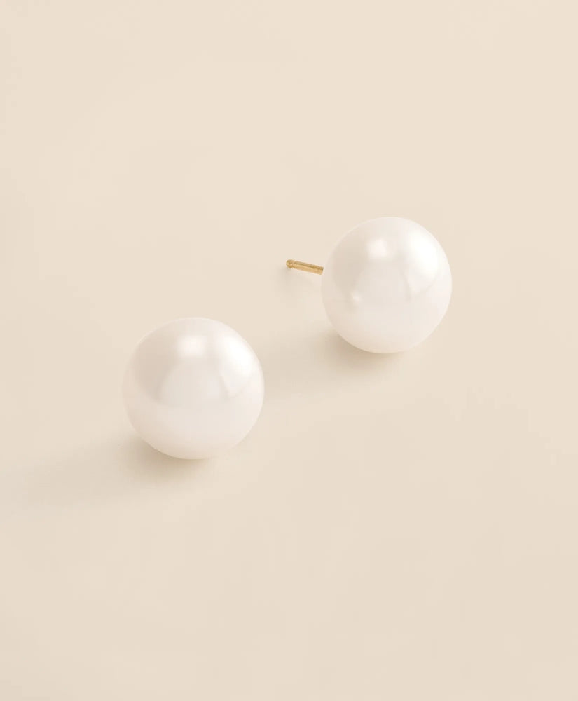 Brooks Brothers Women 14k Gold Pearl Stud Earrings
