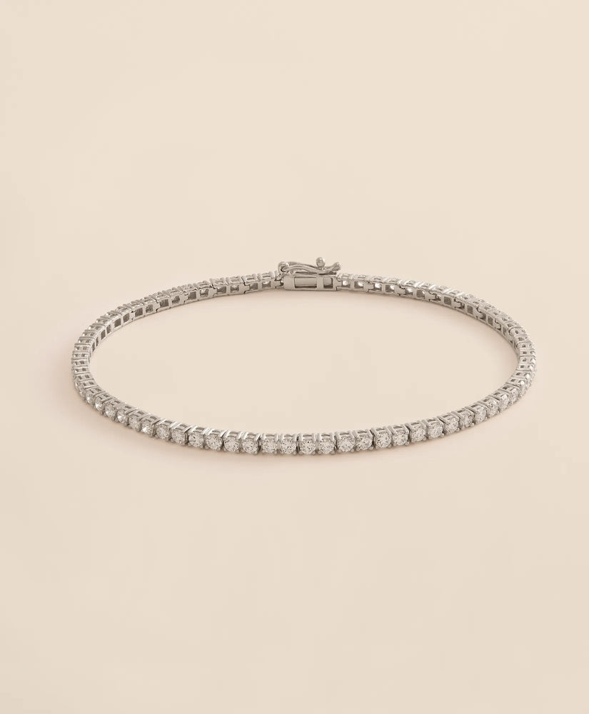 Brooks Brothers Women 3 CT. Lab-Grown Diamond 14k White Gold Tennis Bracelet