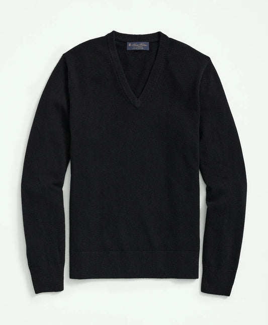Brooks Brothers Men 3-Ply Cashmere V-Neck Sweater