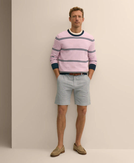 Brooks Brothers Men 9" Washed Cotton Seersucker Shorts