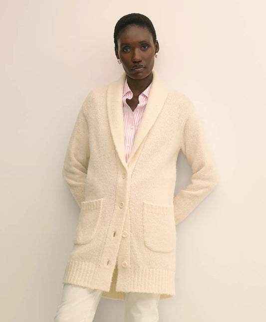 Brooks Brothers Sale Alpaca-Wool Blend Shawl Collar Tunic Cardigan