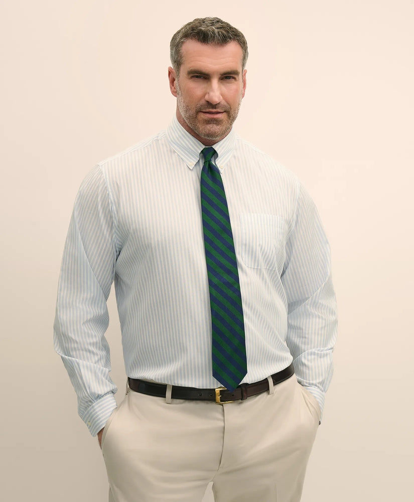 Brooks Brothers Sale Big & Tall Stretch Cotton Broadcloth Non-Iron Polo Button Down Collar, Dress Shirt