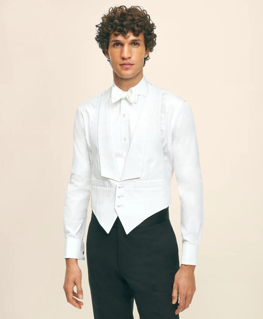 Brooks Brothers Men Black Fleece Formal Vest in Cotton Pique