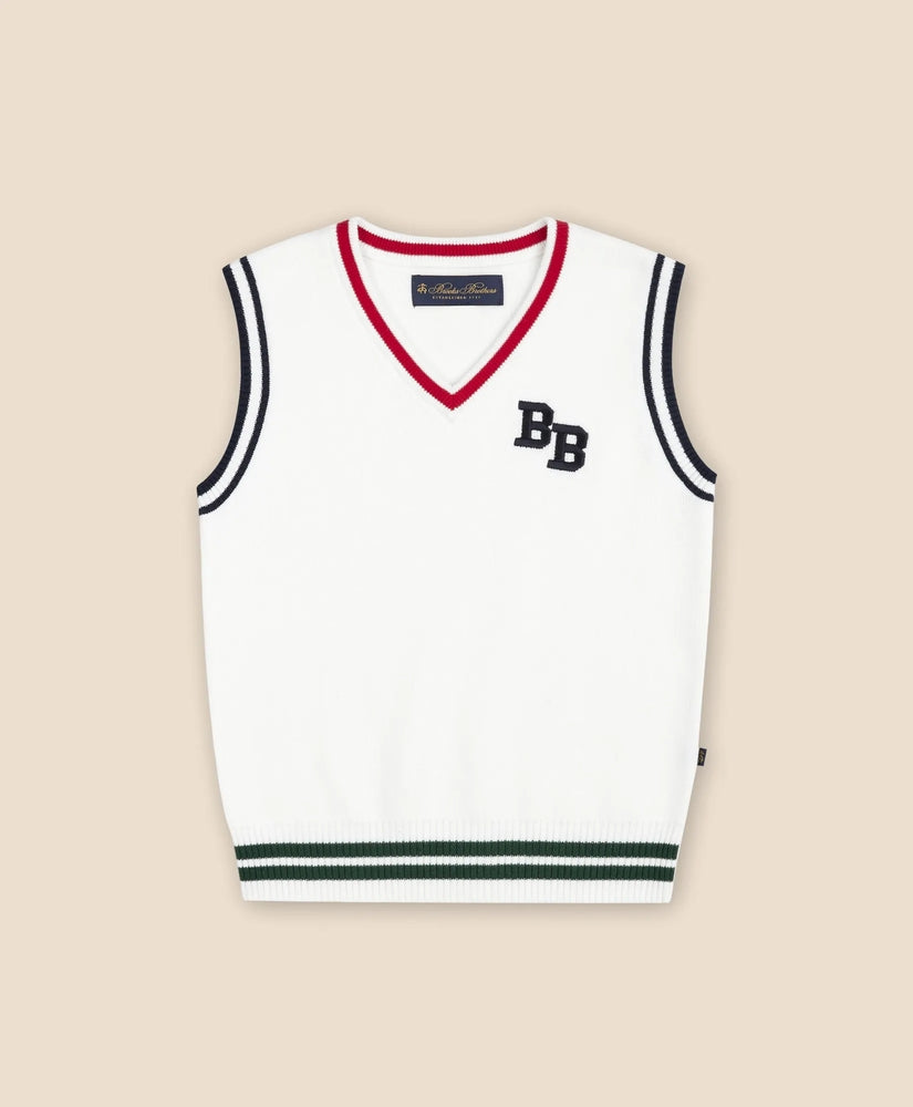 Brooks Brothers Boys Boys Cotton Jacquard Varsity Sweater Vest