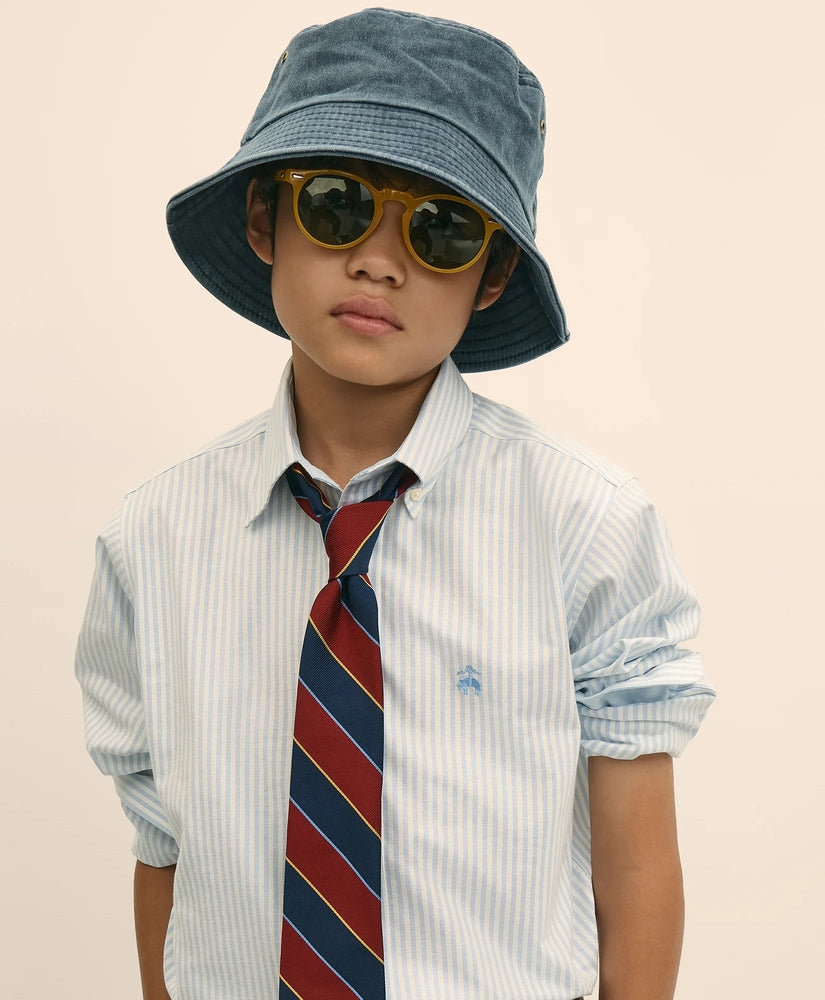 Brooks Brothers Boys Boys Non-Iron Stretch Cotton Striped Oxford Sport Shirt