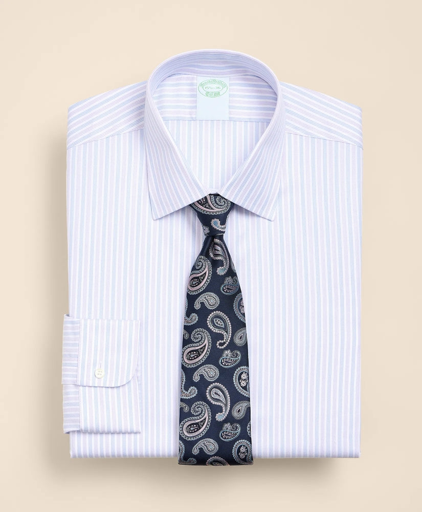 Brooks Brothers Men Brooks Brothers Explorer Collection Non-Iron Twill Ainsley Collar, Triple Stripe Dress Shirt