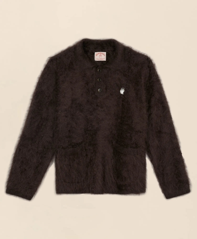 Brooks Brothers Men Brooks Brothers x Brain Dead Brushed Cashmere Embroidered Emblem Polo Sweater