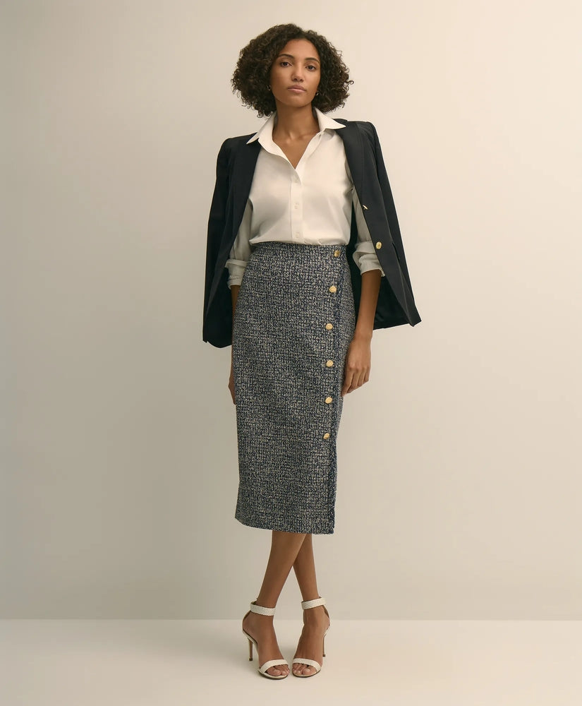 Brooks Brothers Sale Buttoned Column Knit Skirt