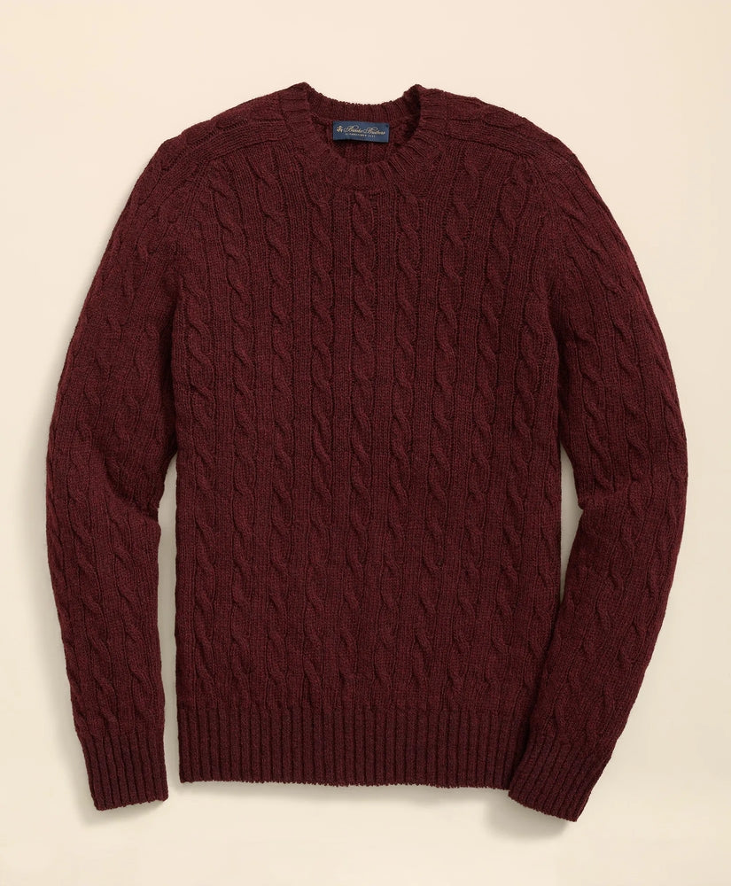 Brooks Brothers Sale Cable Crewneck Sweater in Shetland Wool