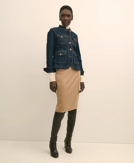 Brooks Brothers Women Camel Hair Pencil Skirt