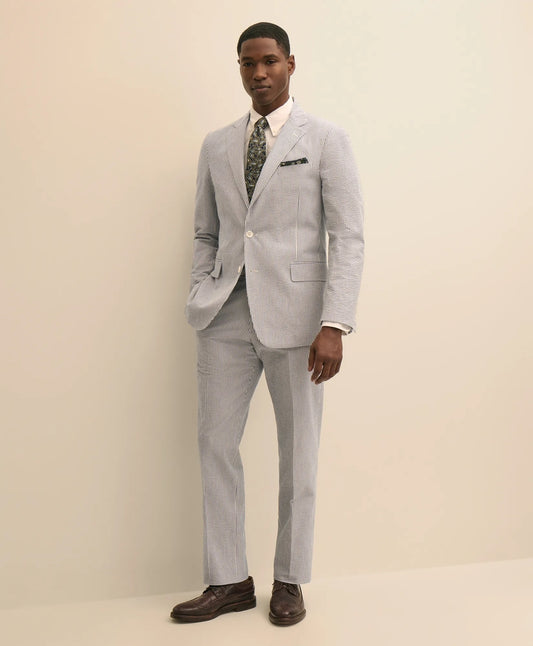 Brooks Brothers Men Classic Fit Cotton Seersucker 1818 Suit