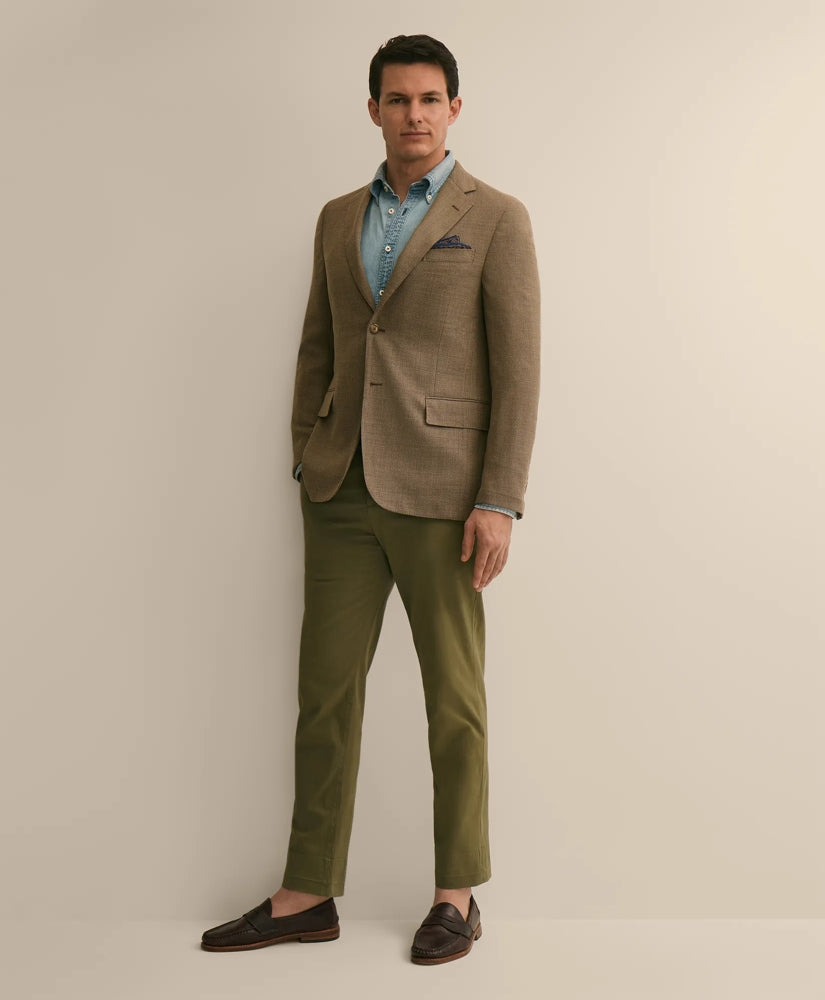 Brooks Brothers Men Classic Fit Wool Hopsack Sport Coat